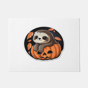 Faultier-Kürbis-Halloween-Aufkleber Oversized T-Sh Fußmatte