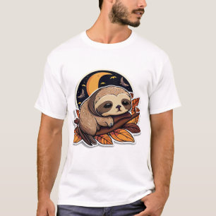 Faultier-Kürbis-Halloween-Aufkleber-Stil 2 Classic T-Shirt