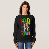Faultier Lama 100 Schultag für Lehrer Schüler Sweatshirt (Vorne ganz)