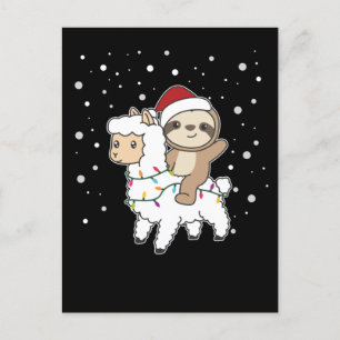 Faultier Lama Weihnachten Schnee Wintertiere