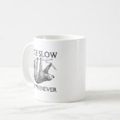 Faultier Lebe Langsam Lustiger Becher Kaffeetasse (Vorderseite Links)