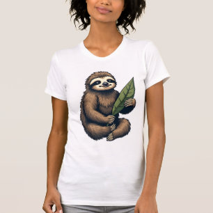 Faultier-Linien-Gravur Klassisches Tier-T-Shirt (2 T-Shirt