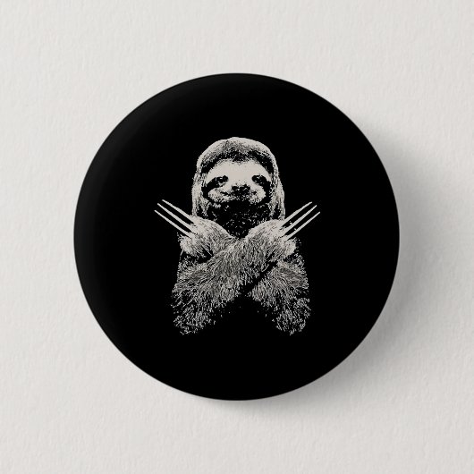 Faultier Lustiges Kostüm Geschenk für Faule Button (Vorderseite)