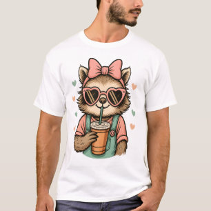 Faultier Mädchen Kaffeeliebhaberin T-Shirt