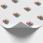 Faultier Männer Frau Buntes Wasserfarben-Faultier Geschenkpapier (Ecke)