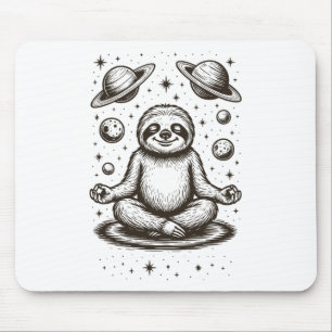 Faultier meditiert Galaxie-Meditation _1 Mousepad