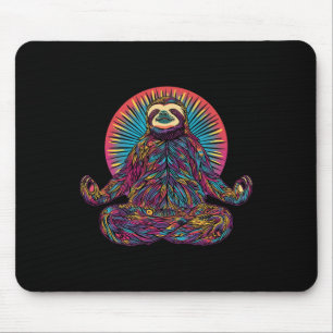 Faultier meditiert Tier-Meditation Zen Lustig Yoga Mousepad