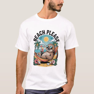 Faultier mit Eis Sommer Strand Bitte T-Shirt