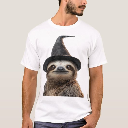 Faultier mit Halloween-Hexenhut Classic T-Shirt (Vorderseite)