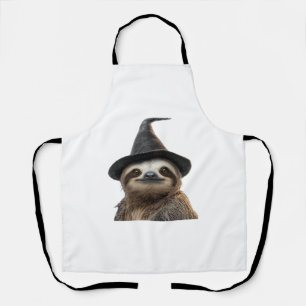 Faultier mit Halloween-Hexenhut Classic T-Shirt Schürze
