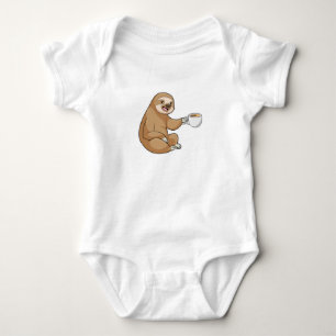 Faultier mit Kaffee-Cup Baby Strampler