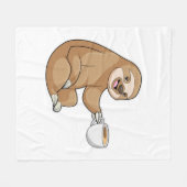 Faultier mit Kaffee-Cup Fleecedecke (Vorderseite (Horizontal))