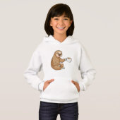 Faultier mit Kaffee-Cup Hoodie (Vorne ganz)