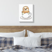 Faultier mit Kaffee-Cup Leinwanddruck (Insitu (Schlafzimmer))