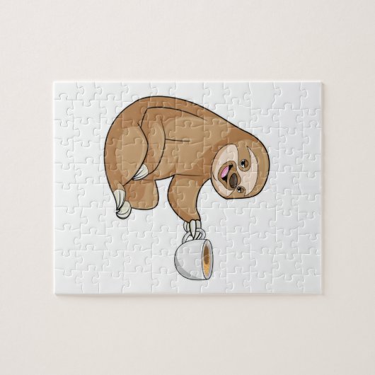 Faultier mit Kaffee-Cup Puzzle (Horizontal)