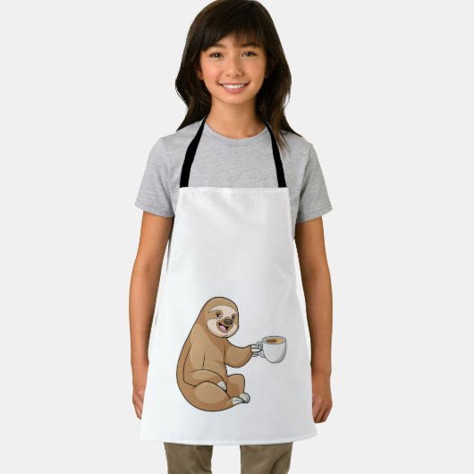 Faultier mit Kaffee-Cup Schürze (Insitu)