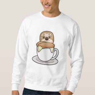 Faultier mit Kaffee-Cup Sweatshirt