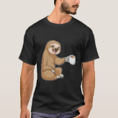 Faultier mit Kaffee-Cup T-Shirt (Vorderseite)
