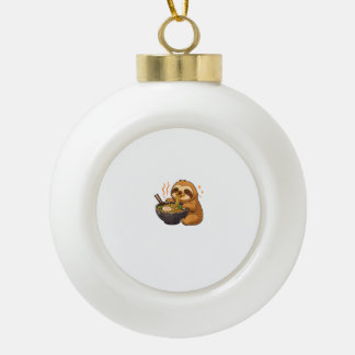 Faultier mit Nudeln Ramen Kawaii Faultier T-Shirt Keramik Kugel-Ornament