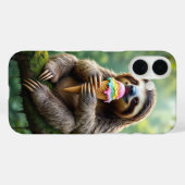 Faultier mit Regenbogeneis Case-Mate iPhone Hülle (Rückseite (Horizontal))