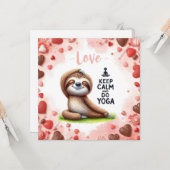 Faultier mit Text LIEBE zum Valentinstag Karte (Vorderseite/Rückseite Beispiel)