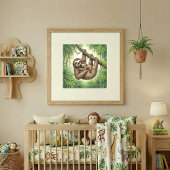 Faultier-Mutter-und-Baby-Kinderzimmer Poster