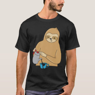 Faultier Nagetier Süß Kaffee Müde Faul Büro Montag T-Shirt