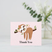 Faultier, niedlicher Faultier, Tierdanke Karte (Stehend Vorderseite)