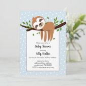 Faultier, niedliches Faultier, Tierdarstellung Einladung (Stehend Vorderseite)