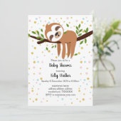 Faultier, niedliches Faultier, Tierdarstellung Einladung (Stehend Vorderseite)