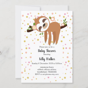 Faultier, niedliches Faultier, Tierdarstellung Einladung