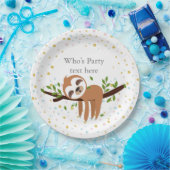 Faultier, niedliches Faultier, Tierdarstellung Pappteller (Party)