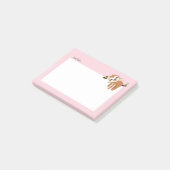 Faultier, niedliches Faultier, Tierdarstellung Post-it Klebezettel (angewinkelt)