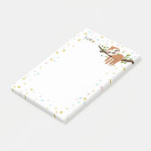 Faultier, niedliches Faultier, Tierdarstellung Post-it Klebezettel (angewinkelt)