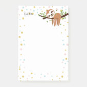 Faultier, niedliches Faultier, Tierdarstellung Post-it Klebezettel (Vorderseite)