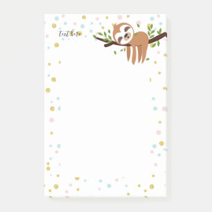 Faultier, niedliches Faultier, Tierdarstellung Post-it Klebezettel