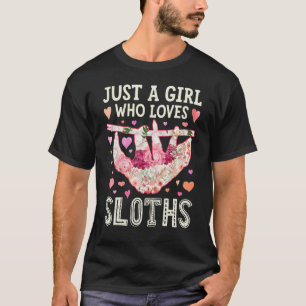 Faultier Nur Ein Mädchen Das Faultiere Liebt Blume T-Shirt