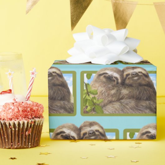 Faultier-Pärchen Geschenkpapier (Geburtstagsparty)