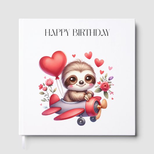 Faultier-Pilot-Geburtstag Gästebuch (Vorderseite)