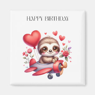 Faultier-Pilot-Geburtstag Magnet