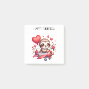 Faultier-Pilot-Geburtstag Post-it Klebezettel