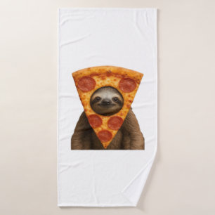 Faultier Pizza lustiger verrückter Streich Meme sü Badehandtuch