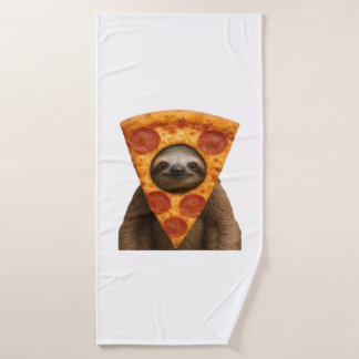 Faultier Pizza lustiger verrückter Streich Meme sü Badehandtuch