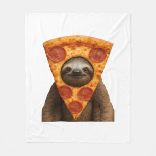 Faultier Pizza lustiger verrückter Streich Meme sü Fleecedecke