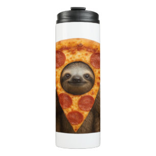 Faultier Pizza lustiger verrückter Streich Meme sü Thermosbecher