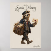 Faultier Postbote Poster (Vorne)