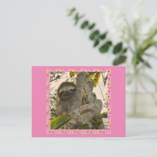 Faultier Postkarte (Stehend Vorderseite)