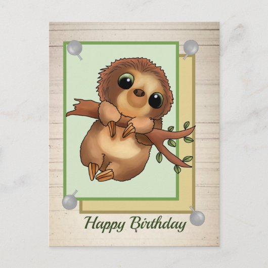 Faultier Postkarte (Vorderseite)