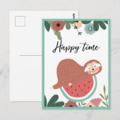 Faultier-Postkarte Postkarte (Vorne/Hinten)