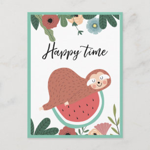 Faultier-Postkarte Postkarte